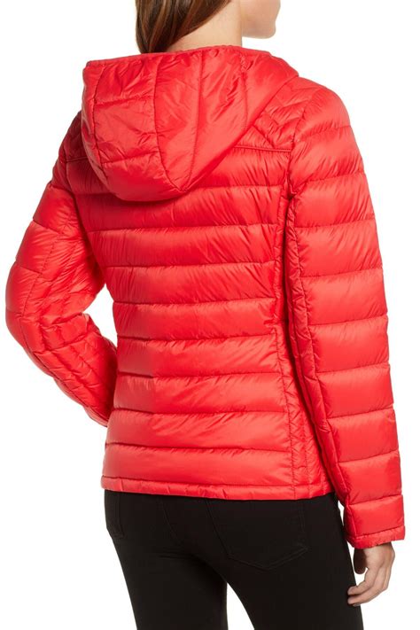 michael kors red packable down jacket|Michael Kors packable jacket women.